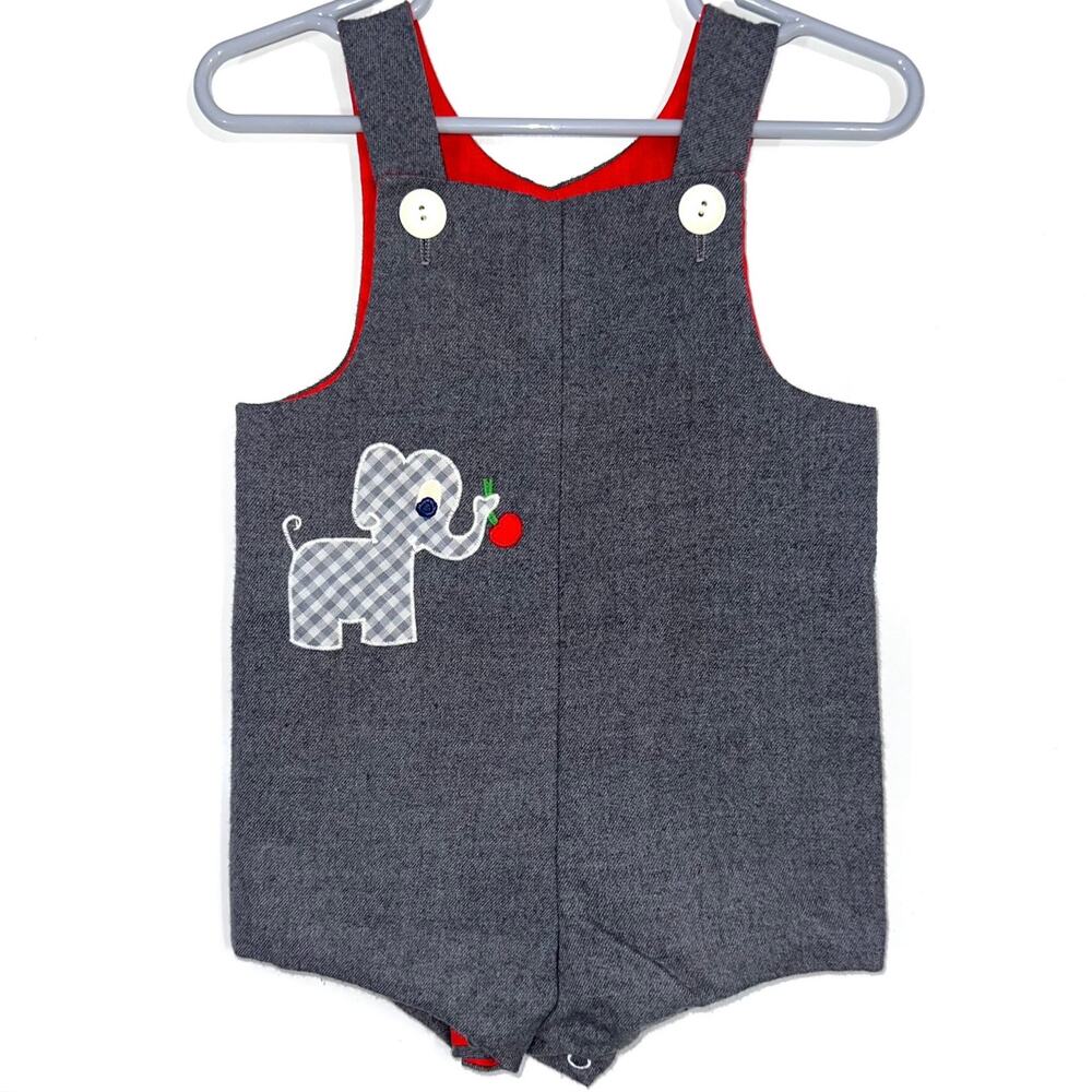 Vintage Baby 1960s Elephant Grey Romper
